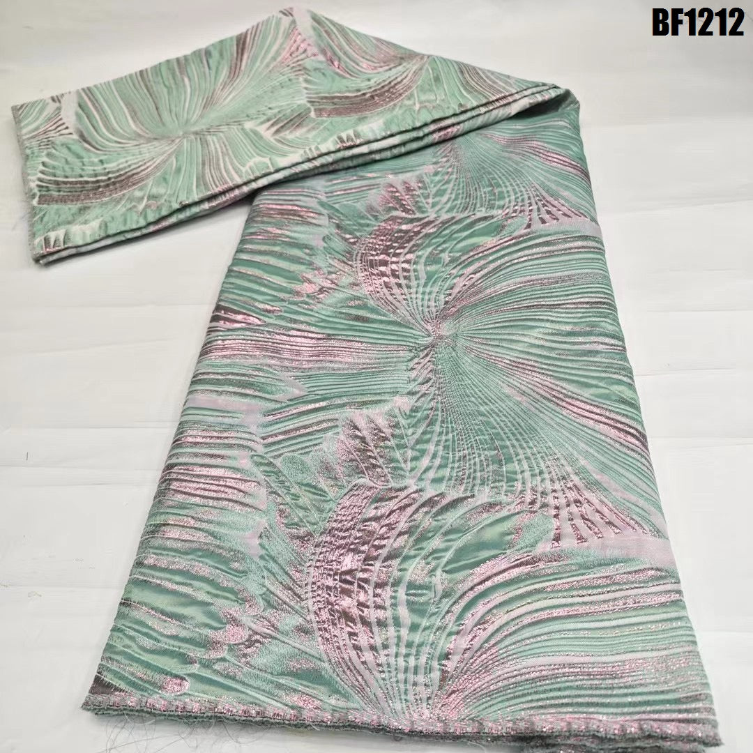 Brocade Fabric for sewing dresses, wedding dress, skirt and Blouse, also for sewing Men wears. 5 yards.