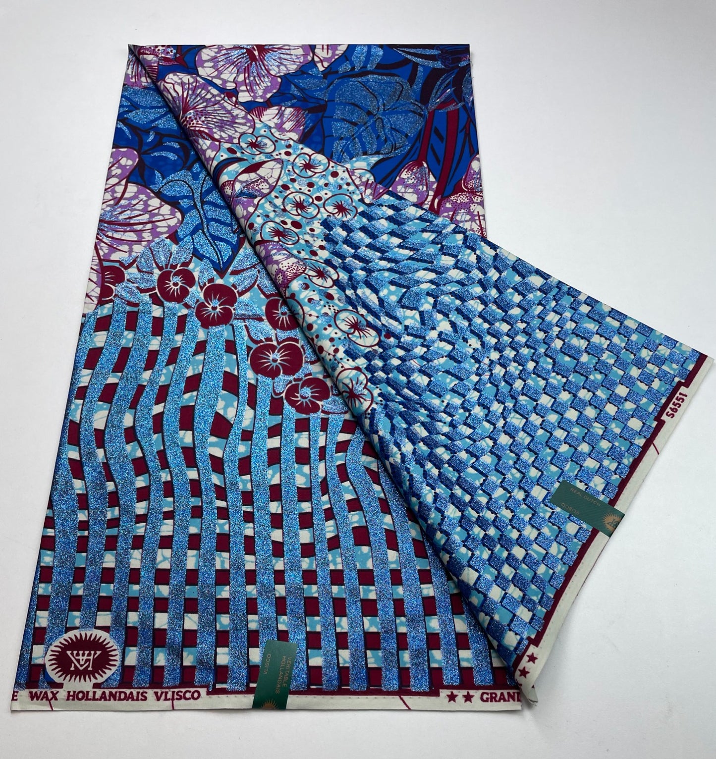 Hollandaise Vlisco. African Ankara Fabric, 100% cotton Fabric , 6 yards Ankara wax, Ankara Fabric, Great Quality Ankara Fabric, Guaranteed printed Wax.