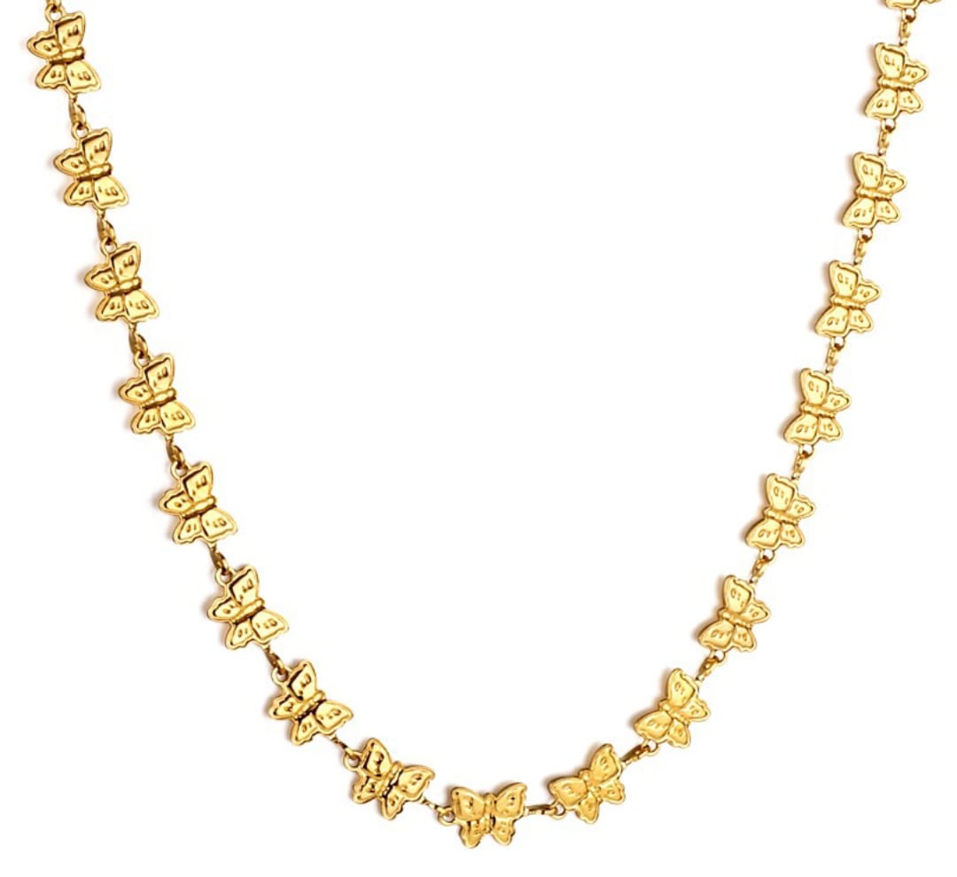 Necklace, Gold necklace, waterproof necklace,  butterfly necklace, Stainless Steel, 18k gold, gift for her, gifts, neck chain, chain