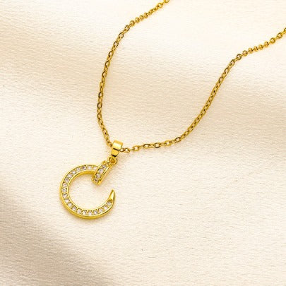 N-Cartier29 Stainless steel, Waterproof, Necklace, Curved nailshaped pendant