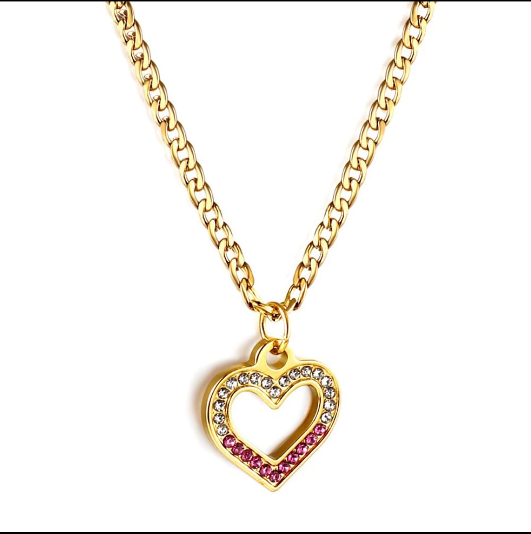 Necklace, Gold necklace, waterproof heart necklace, heart pendant, stainless steel, 18k gold, gift for her, gifts, neck chain, chain