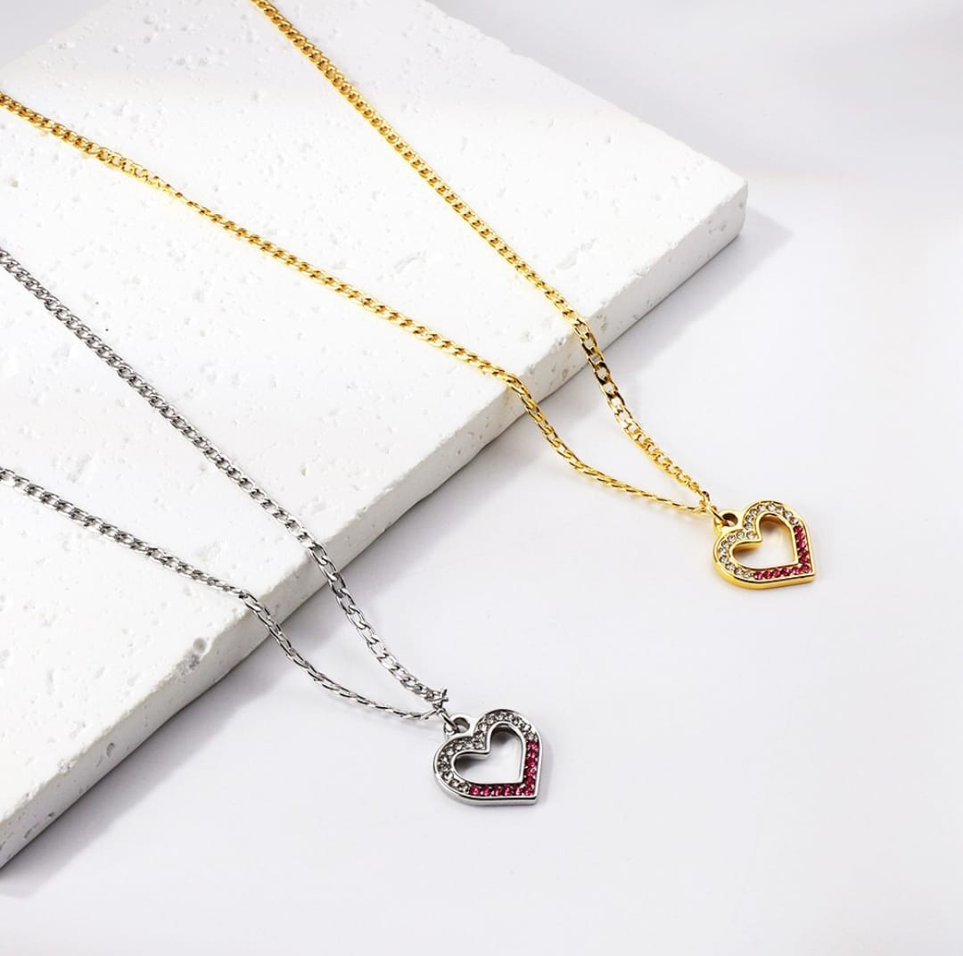 Necklace, Gold necklace, waterproof heart necklace, heart pendant, stainless steel, 18k gold, gift for her, gifts, neck chain, chain