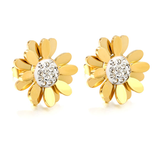 Flower Studs with stones