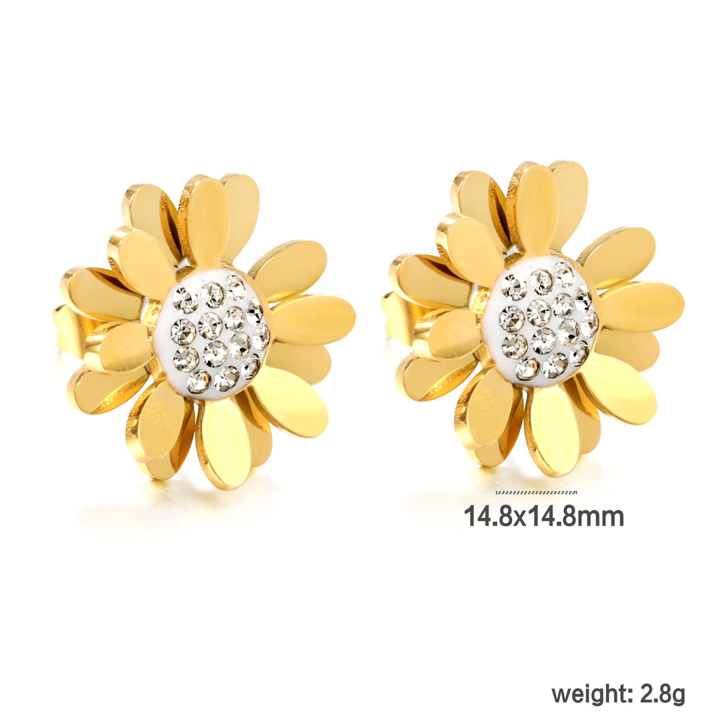 Flower Studs with stones