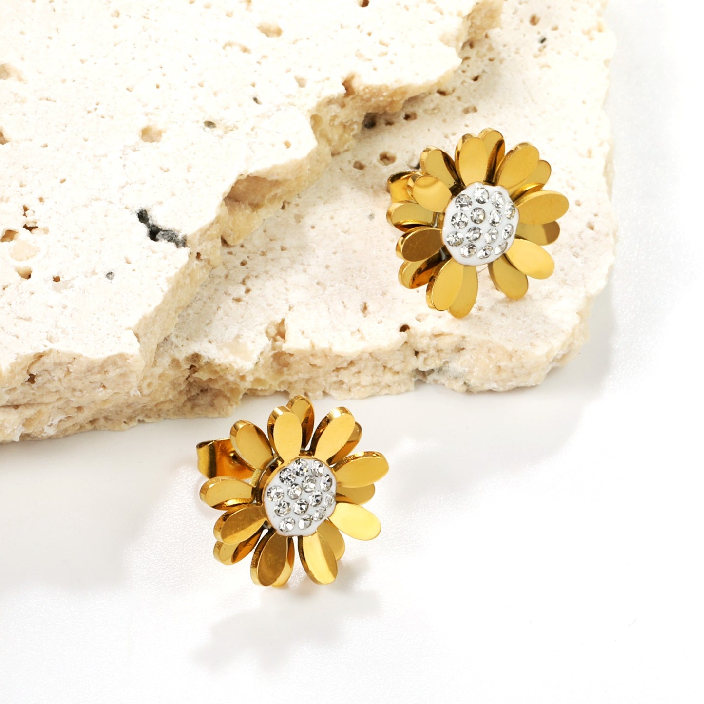 Flower Studs with stones