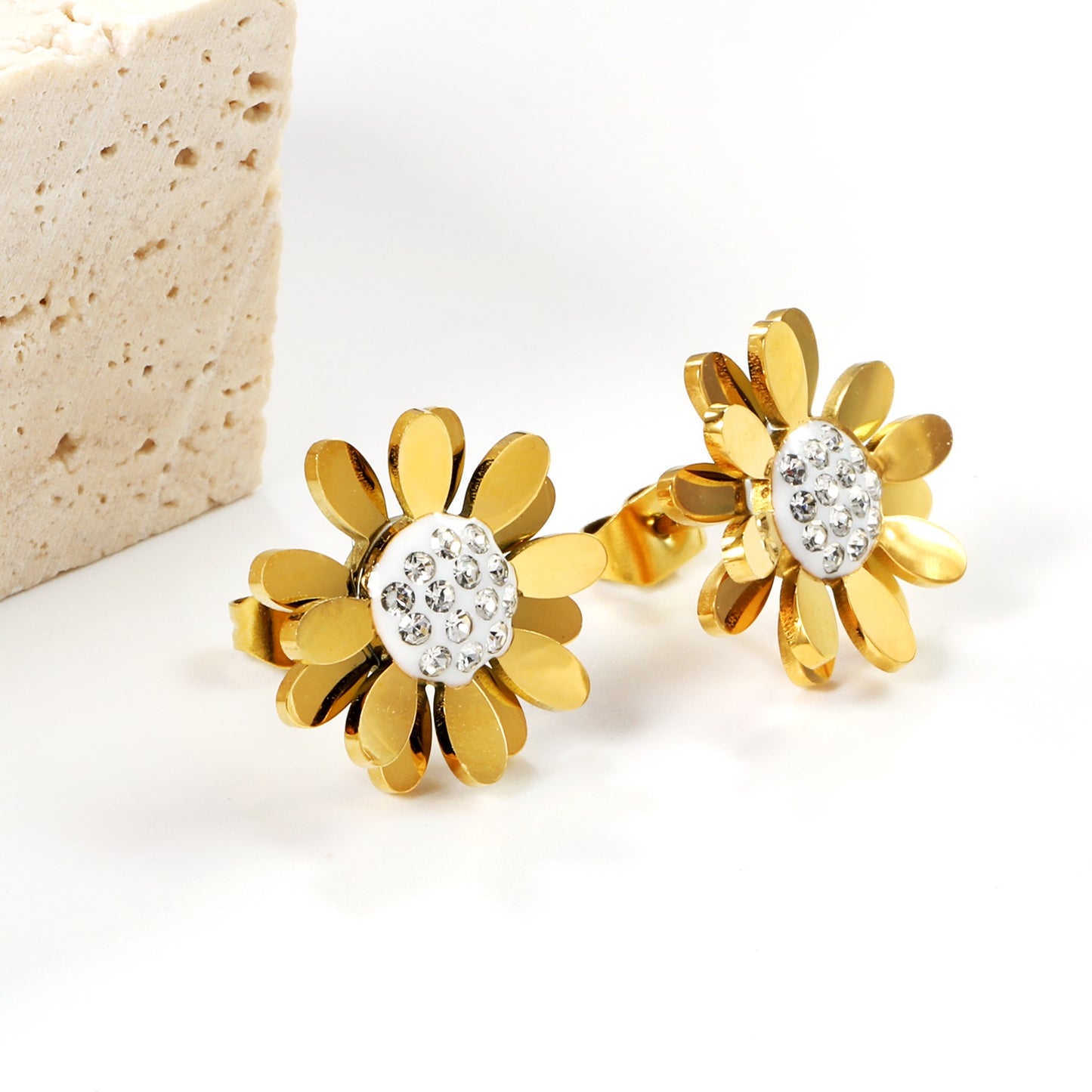 Flower Studs with stones