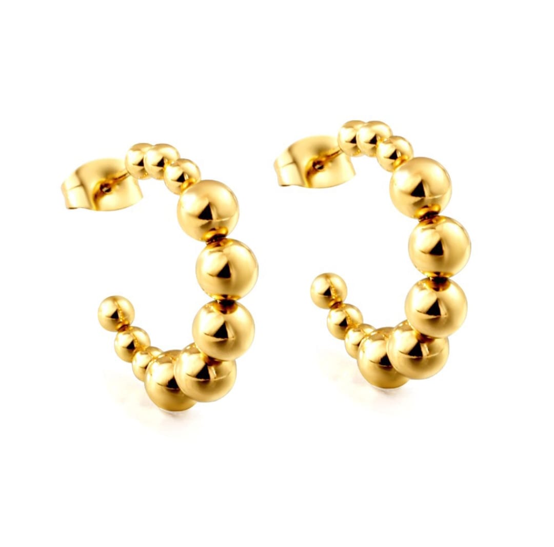 Waterproof earrings, half hoop, Gold Plated, Earrings, Hypoallergenic, Non-Tarnish, Jewelry, gifts for her, minimalist, Gifts,