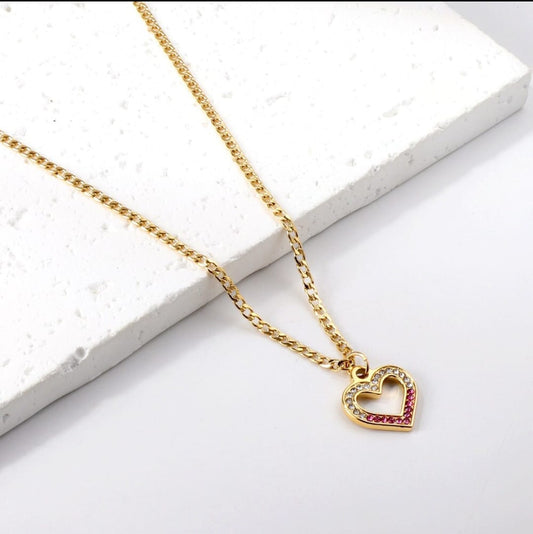 Necklace, Gold necklace, waterproof heart necklace, heart pendant, stainless steel, 18k gold, gift for her, gifts, neck chain, chain