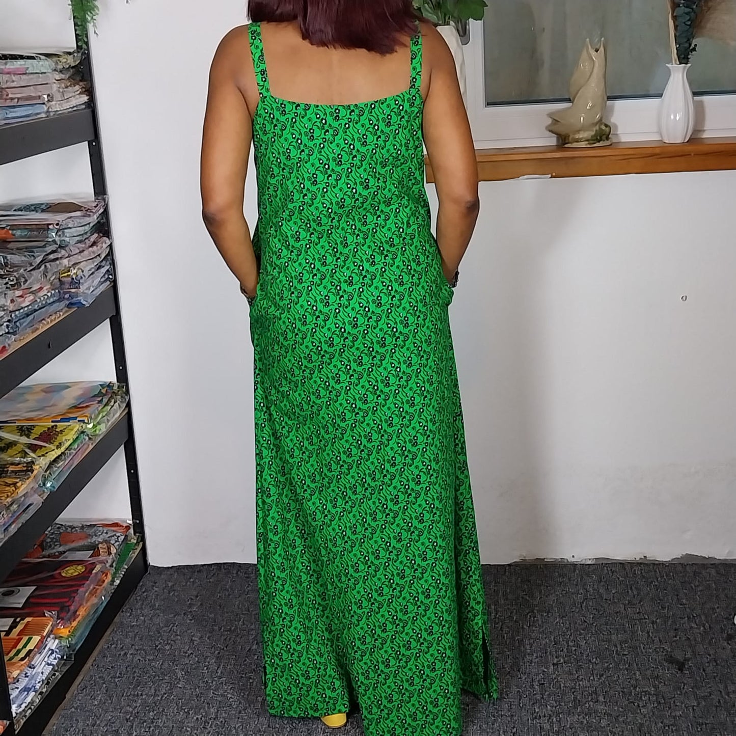 Ankara print dress, Ankara Bubu maxi dress, Ankara long dress, spaghetti maxi dress , Long Kaftan Dress. Long Bubu dress.Full-length dress