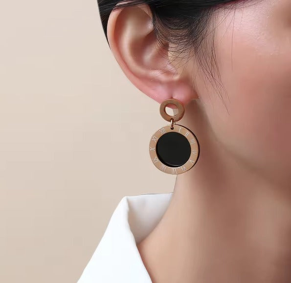 Bronze roman figure inspired drop earrings
