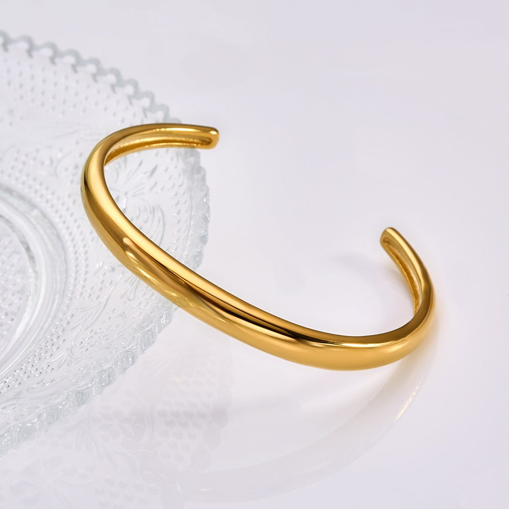 Half cuff plain bangle Unisex