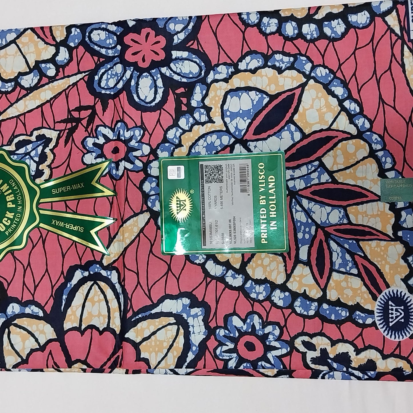 Vlisco Hollandaise, African Ankara Fabric, 100% cotton Fabric , 6 yards Ankara wax, Ankara Fabric, Great Quality Ankara Fabric, Guaranteed printed Wax.