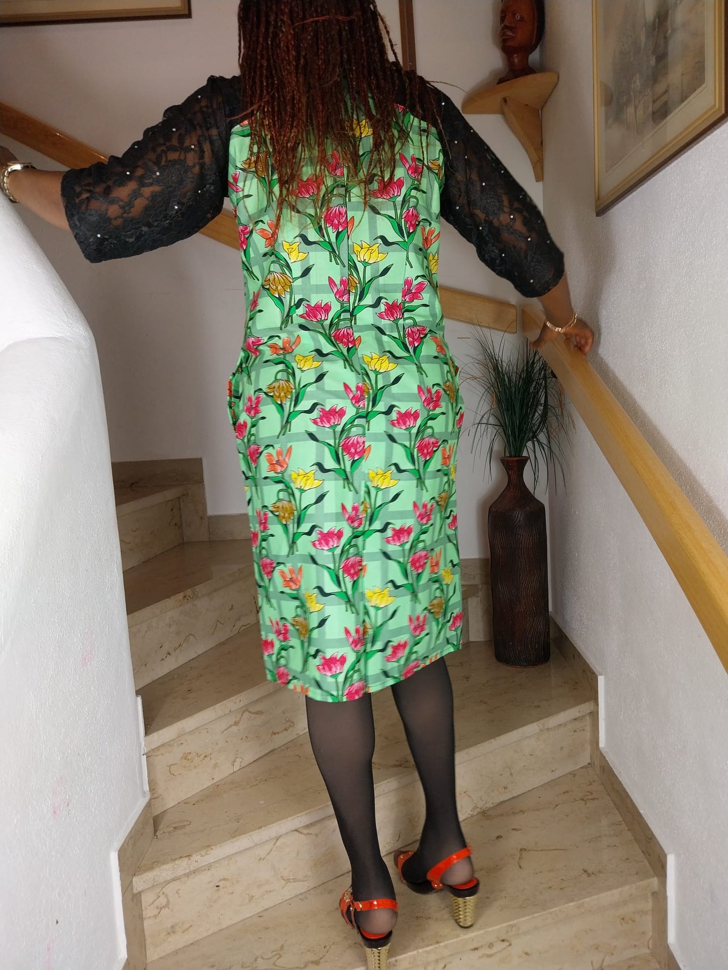 Midi Dress. Ankara midi. Short dress. Dress for women. below the knee dress. Cotton dress.