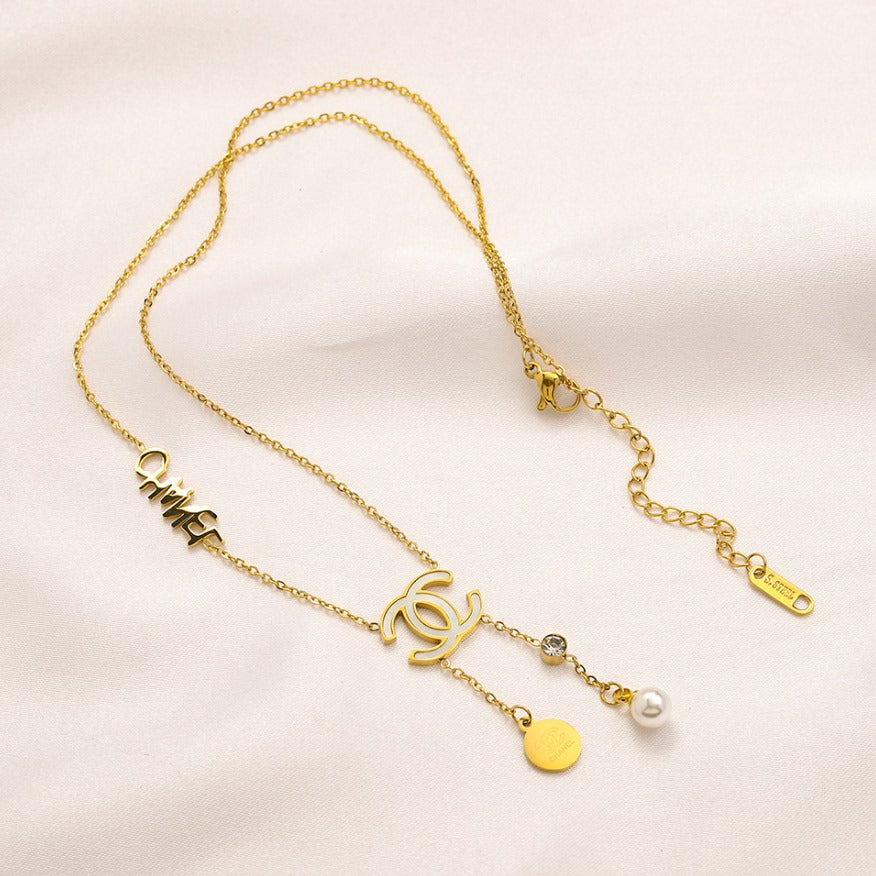 N-Chanel111. Chanel necklace Waterporoof. Stainless Steel