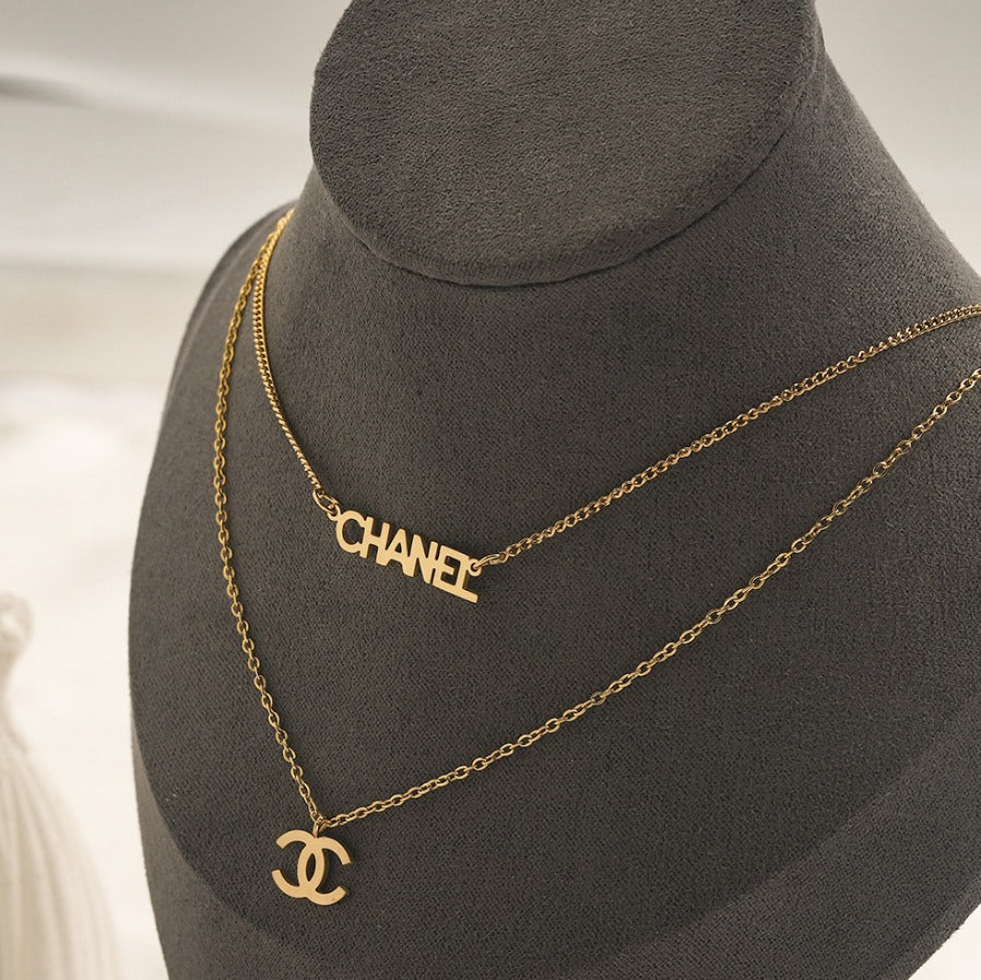N-Chanel18. Double layered chanel necklace.