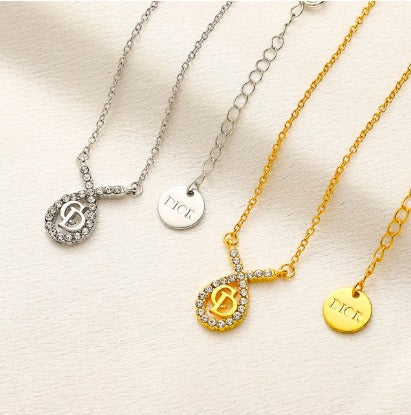 D-Dior12. Dior Stainless steel, Waterproof, Necklace, with zirconstones