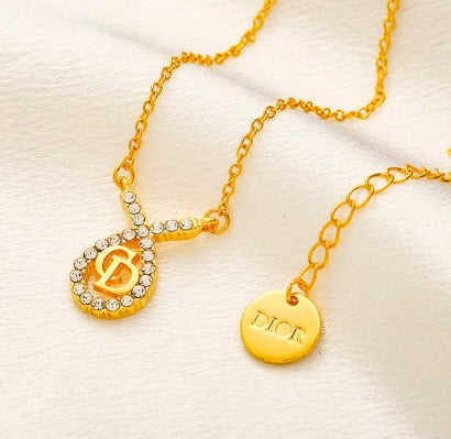 D-Dior12. Dior Stainless steel, Waterproof, Necklace, with zirconstones