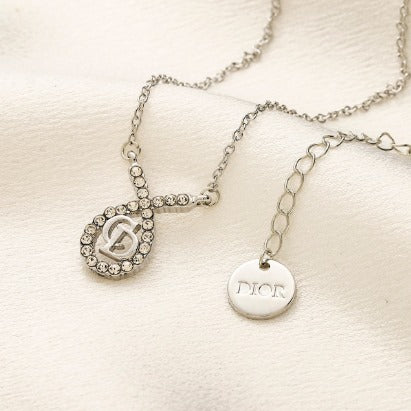 D-Dior12. Dior Stainless steel, Waterproof, Necklace, with zirconstones