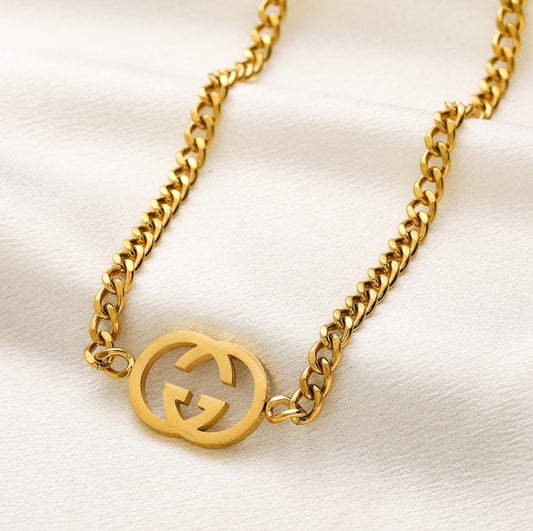 N-Gucci12. Gucci Big chain stainless steel necklace.