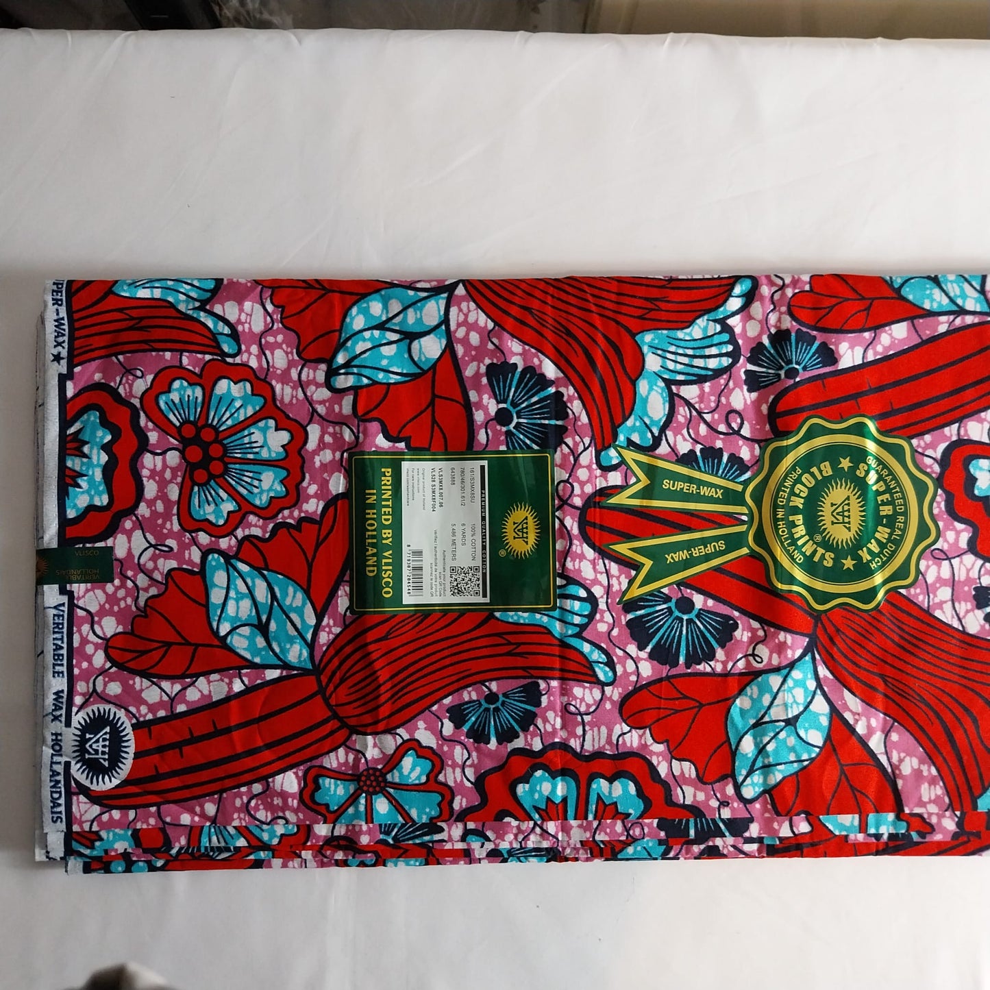 Vlisco Hollandaise, African Ankara Fabric, 100% cotton Fabric , 6 yards Ankara wax, Ankara Fabric, Great Quality Ankara Fabric, Guaranteed printed Wax.