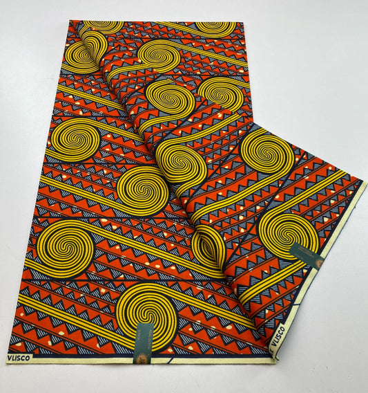 Hollandaise Vlisco. African Ankara Fabric, 100% cotton Fabric , 6 yards Ankara wax, Ankara Fabric, Great Quality Ankara Fabric, Guaranteed printed Wax.