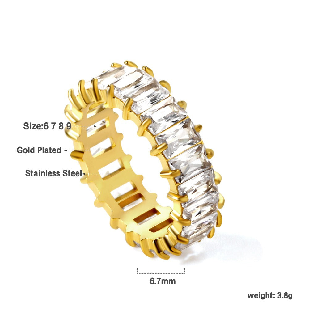 Ring with crystal rhinestones all over