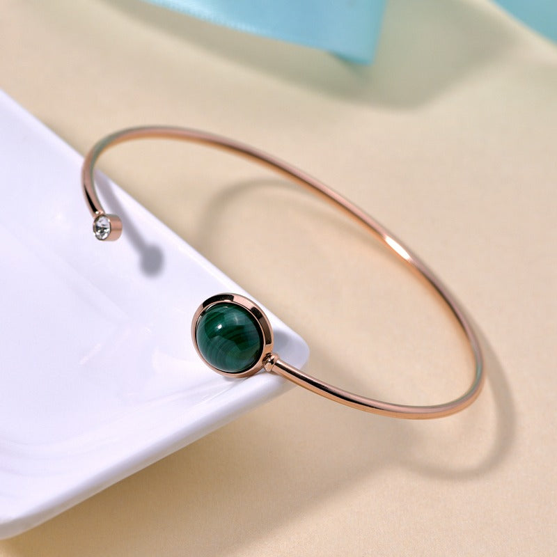 Rose gold open cuff bangle