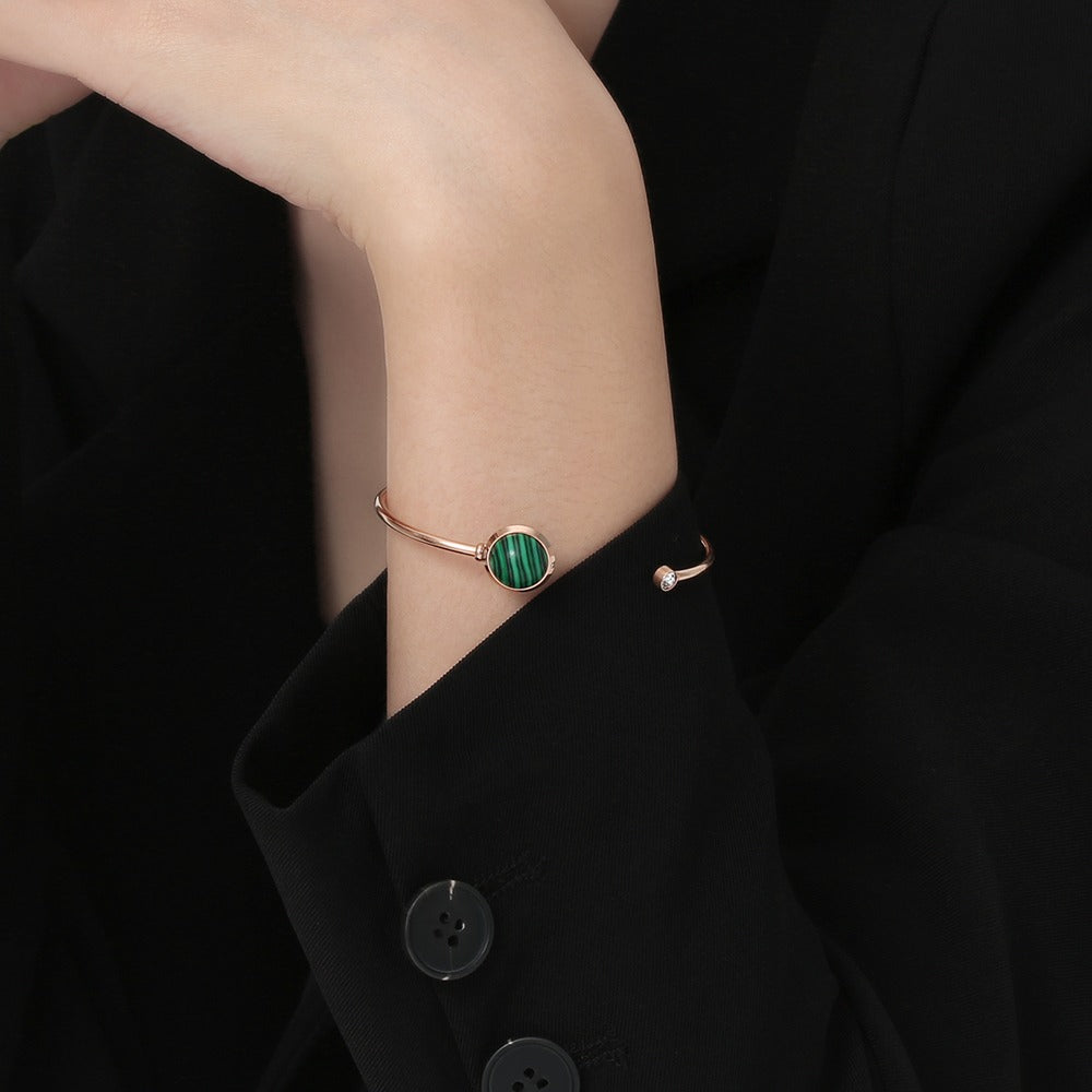 Rose gold open cuff bangle
