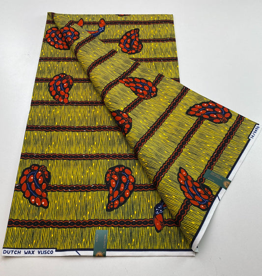 Hollandaise Vlisco. African Ankara Fabric, 100% cotton Fabric , 6 yards Ankara wax, Ankara Fabric, Great Quality Ankara Fabric, Guaranteed printed Wax.