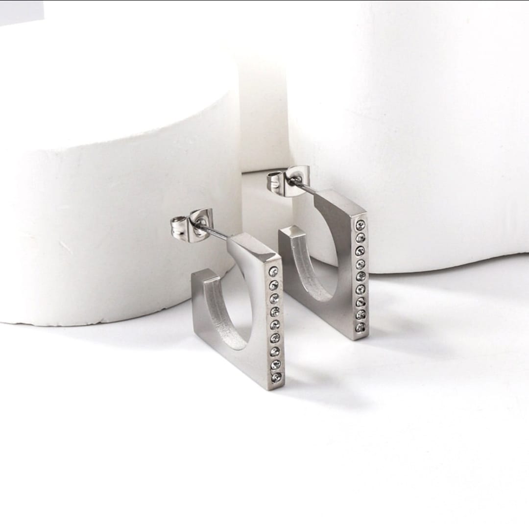 Waterproof, square hoop earrings, Gold Plated, Earrings, Hypoallergenic, Non-Tarnish, Jewelry, gifts for her, minimalist, Gifts