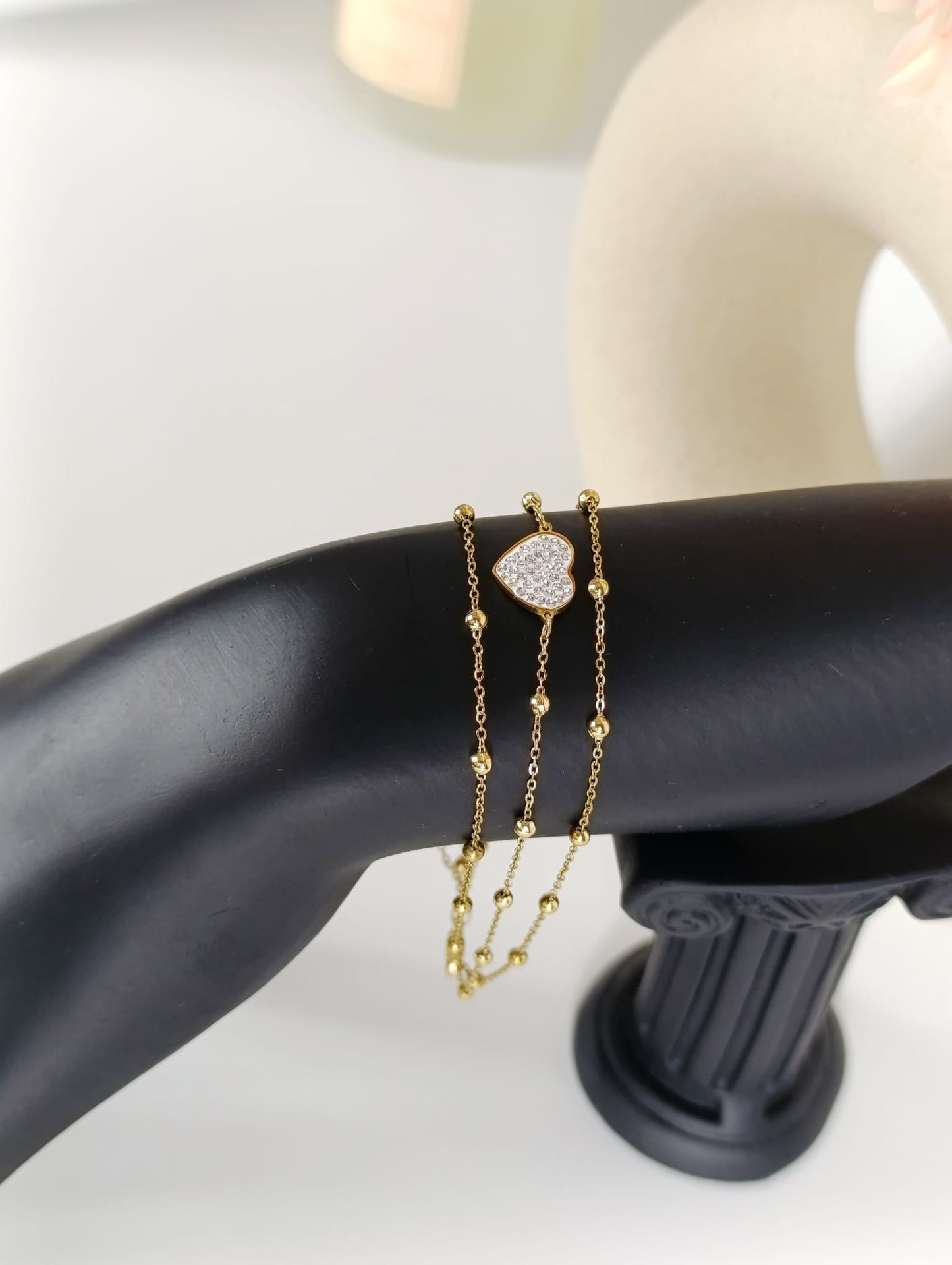 Triple chain love bracelet. gold-plated jewelry. Bracelets for women. Gifts for women. Non-Tarnish Jewelry. Minimalist.