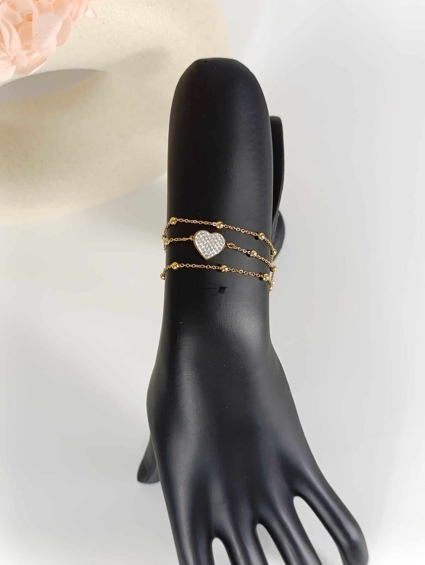 Triple chain love bracelet. gold-plated jewelry. Bracelets for women. Gifts for women. Non-Tarnish Jewelry. Minimalist.