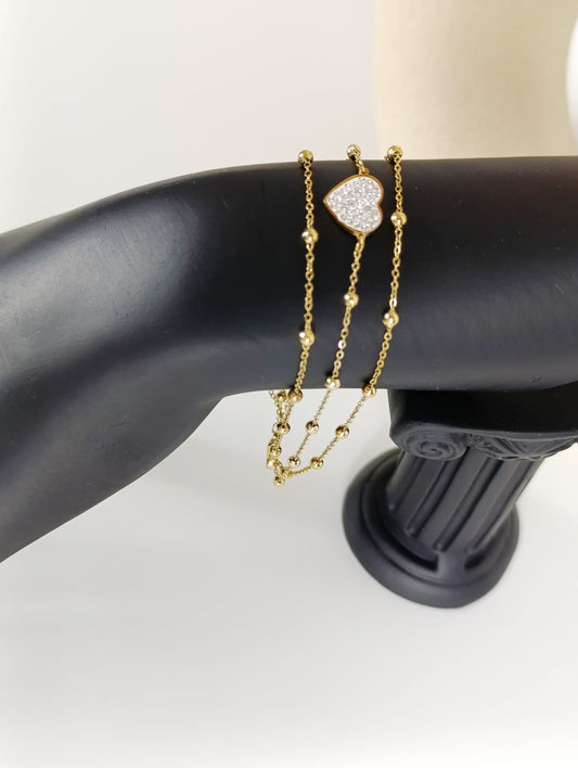 Triple chain love bracelet. gold-plated jewelry. Bracelets for women. Gifts for women. Non-Tarnish Jewelry. Minimalist.
