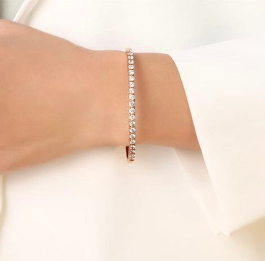 Gold-plated bangle, 18K goldplated, stainless steel bangle, waterproof, Non-Tarnish, gifts for her, gifts, zircon stones bracelet, bridal
