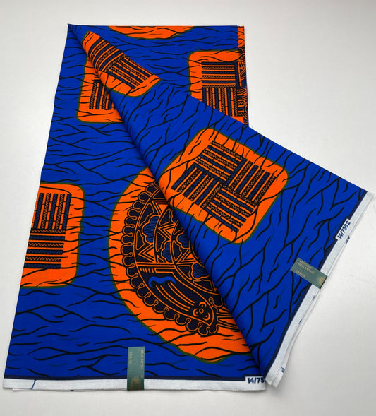 Hollandaise Vlisco. African Ankara Fabric, 100% cotton Fabric , 6 yards Ankara wax, Ankara Fabric, Great Quality Ankara Fabric, Guaranteed printed Wax.