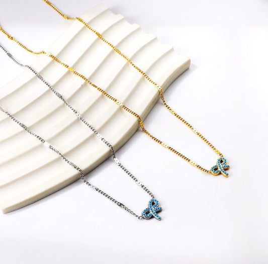 Necklace with blue infinity pendant, Gold necklace, silver necklace, waterproof necklace, Pendant necklace, stainless steel, 18k gold, gift for her, Halskette, Kette, Hypoallergenic