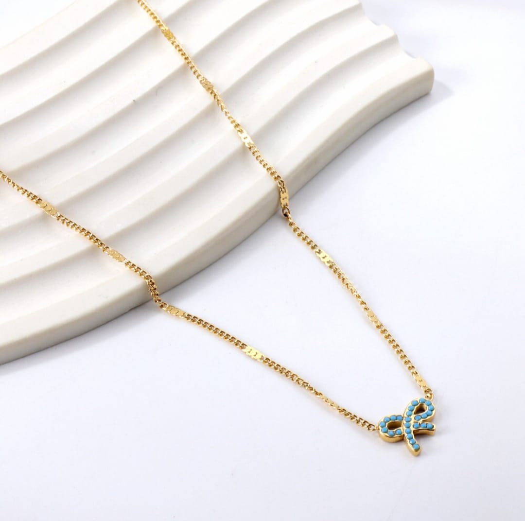 Necklace with blue infinity pendant, Gold necklace, silver necklace, waterproof necklace, Pendant necklace, stainless steel, 18k gold, gift for her, Halskette, Kette, Hypoallergenic