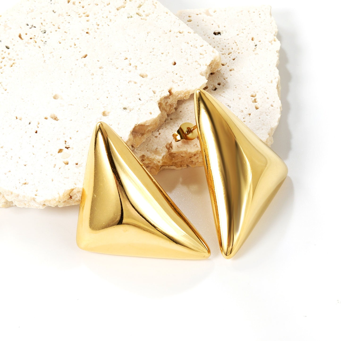 Chunky gold bold stud earring