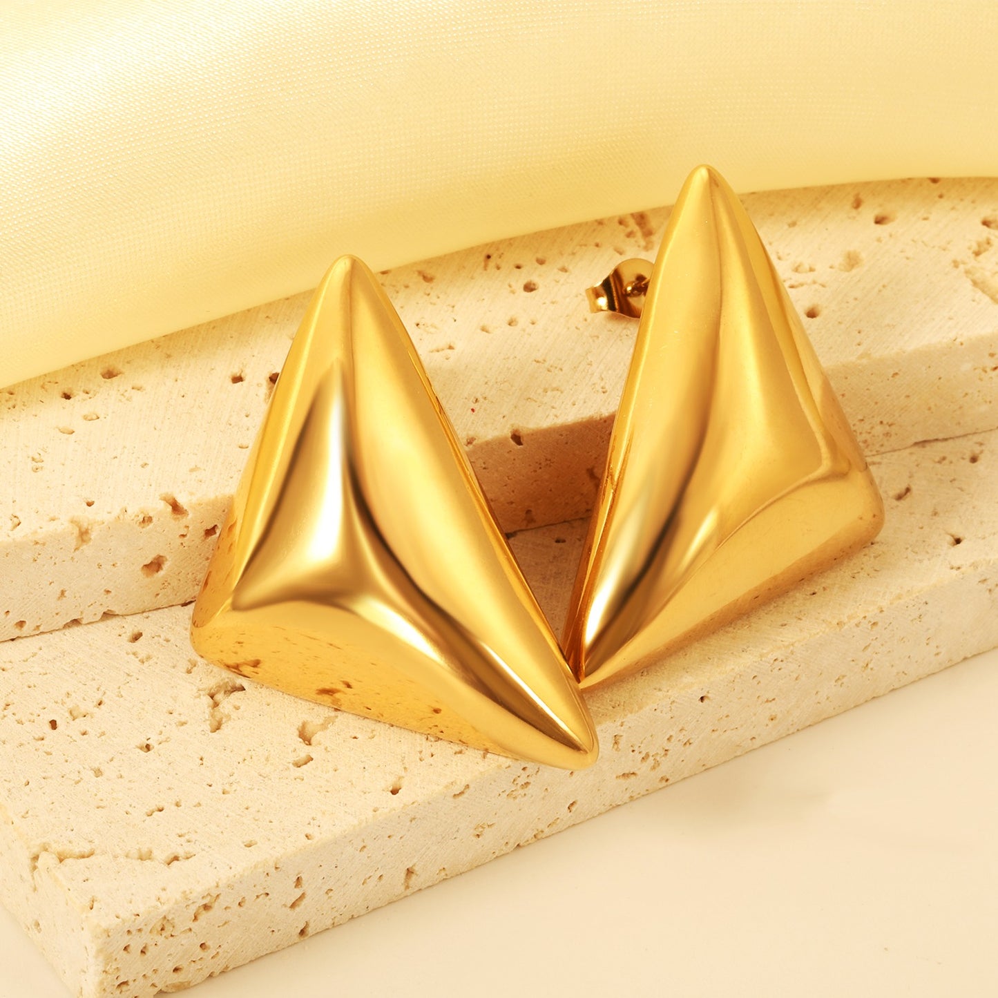 Chunky gold bold stud earring