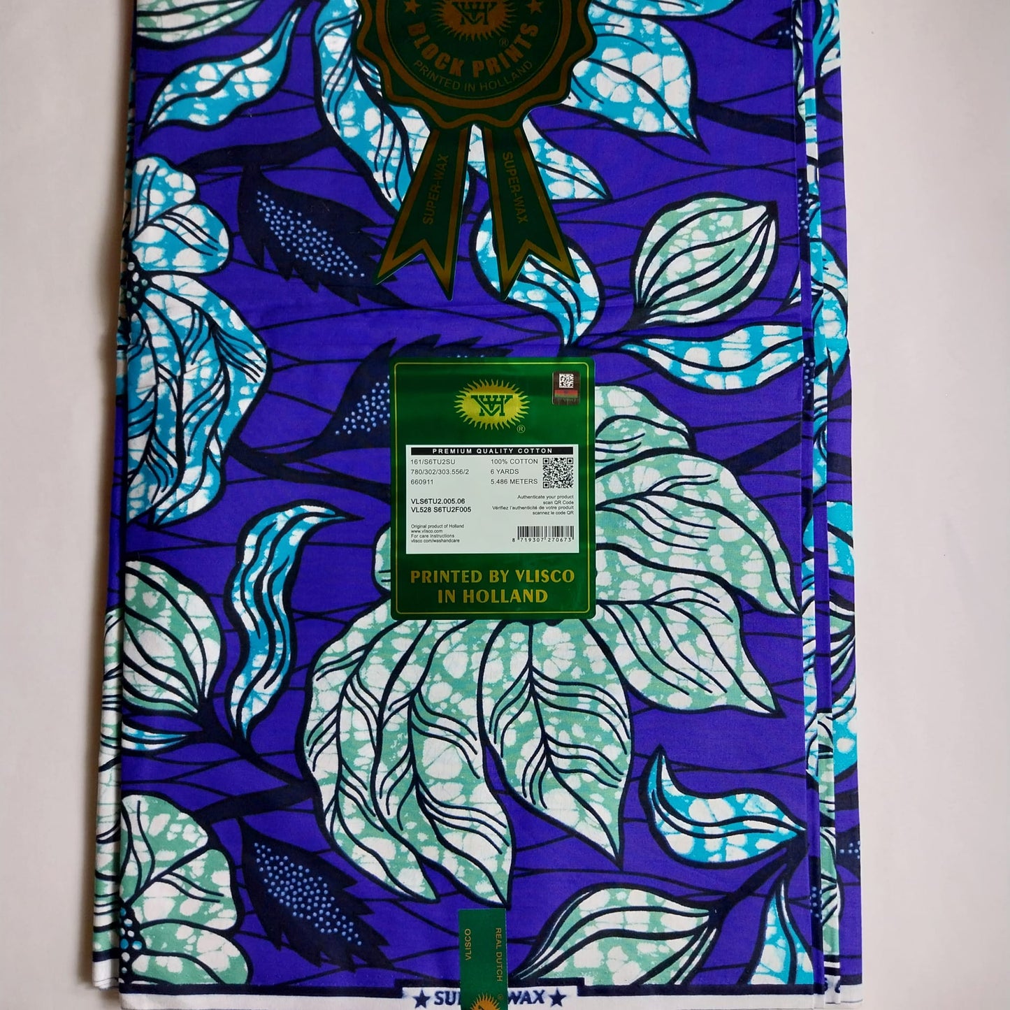 Vlisco Hollandaise, African Ankara Fabric, 100% cotton Fabric , 6 yards Ankara wax, Ankara Fabric, Great Quality Ankara Fabric, Guaranteed printed Wax.