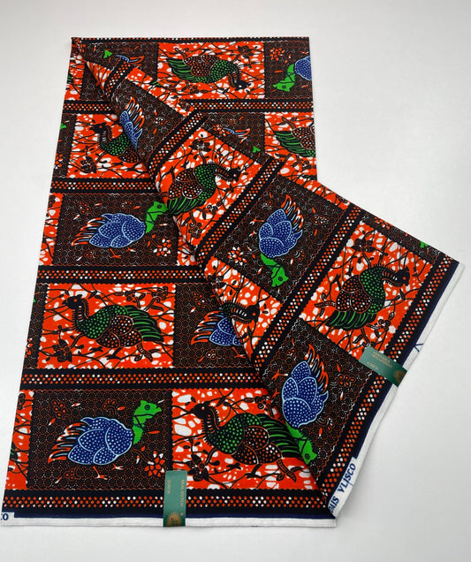 Hollandaise Vlisco. African Ankara Fabric, 100% cotton Fabric , 6 yards Ankara wax, Ankara Fabric, Great Quality Ankara Fabric, Guaranteed printed Wax.