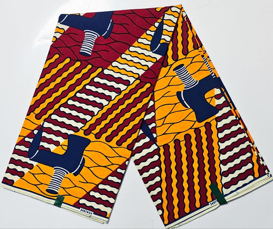 Hollandaise Vlisco. African Ankara Fabric, 100% cotton Fabric , 6 yards Ankara wax, Ankara Fabric, Great Quality Ankara Fabric, Guaranteed printed Wax.
