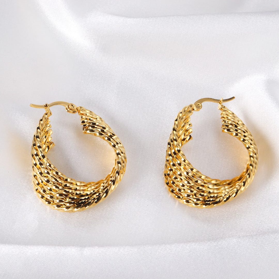 Waterproof, hoop earrings, Gold Plated, Earrings, Hypoallergenic, Non-Tarnish, Jewelry, gifts for her, minimalist, Gifts, stainless steel