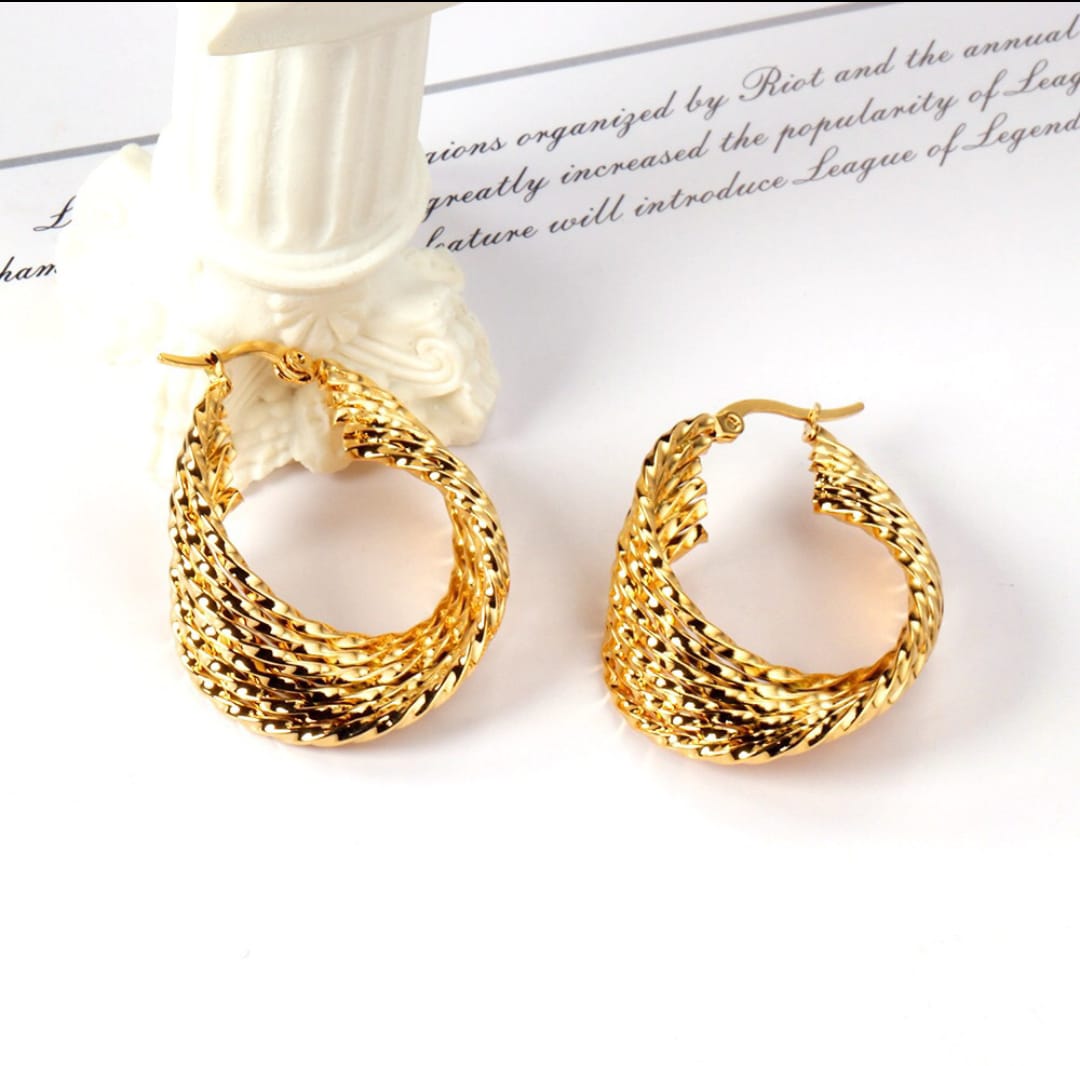 Waterproof, hoop earrings, Gold Plated, Earrings, Hypoallergenic, Non-Tarnish, Jewelry, gifts for her, minimalist, Gifts, stainless steel