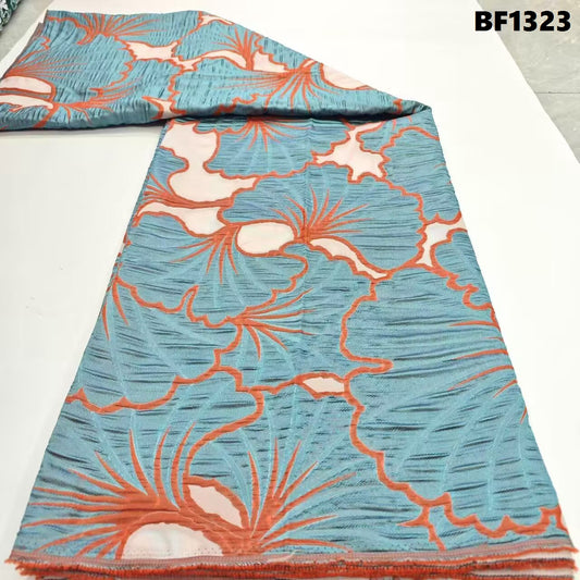 Brocade Fabric for sewing dresses, wedding dress, skirt and Blouse, also for sewing Men wears. 5 yards.