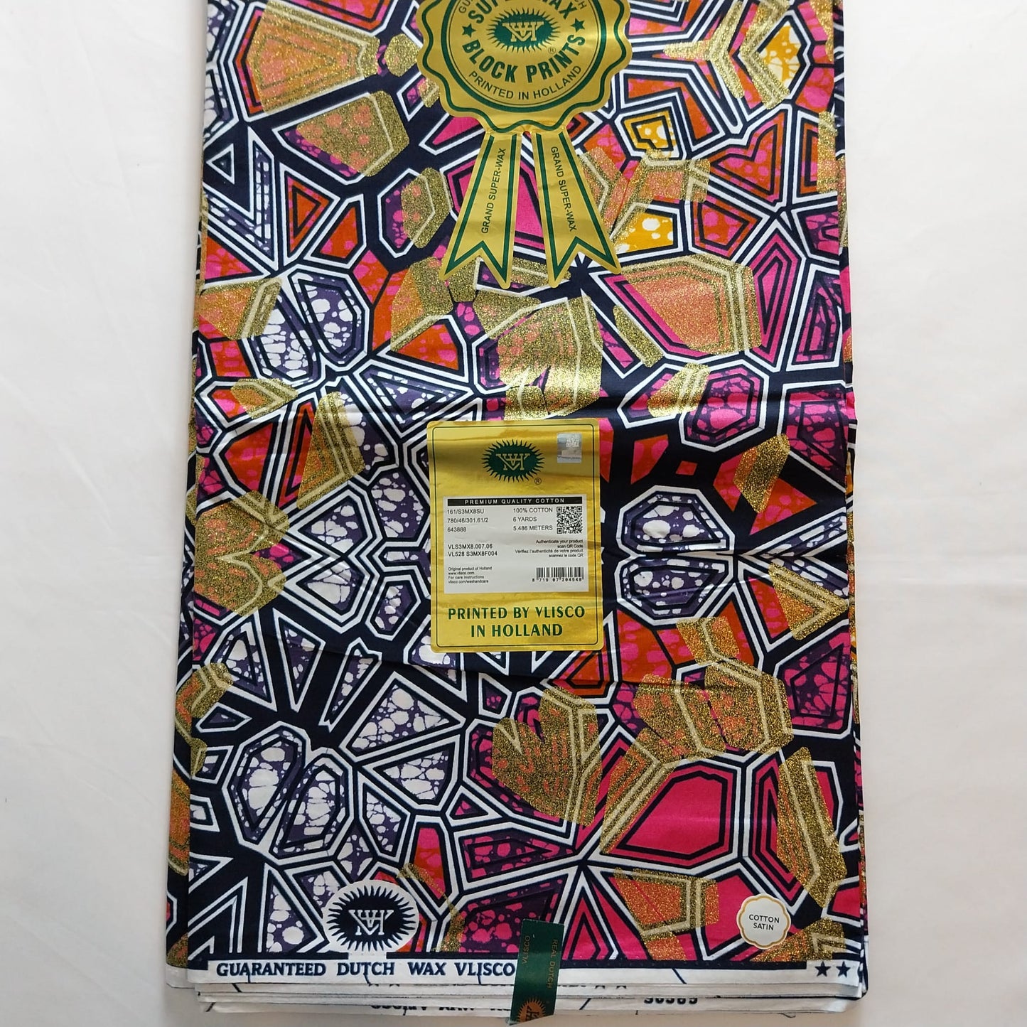 Vlisco hollandaise with beautiful glitters , African Ankara Fabric, 100% cotton Fabric , 6 yards Ankara wax, Ankara Fabric, Great Quality Ankara Fabric, Guaranteed printed Wax.