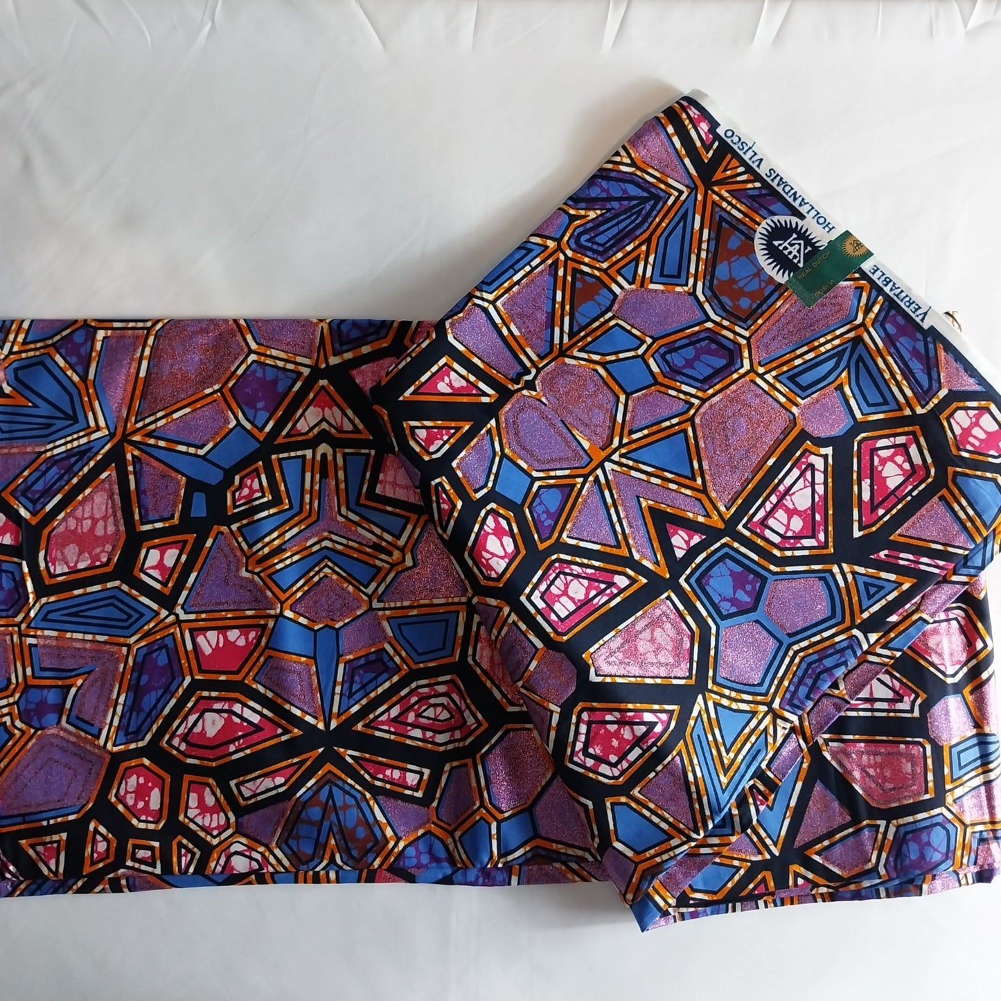 Vlisco hollandaise with beautiful glitters , African Ankara Fabric, 100% cotton Fabric , 6 yards Ankara wax, Ankara Fabric, Great Quality Ankara Fabric, Guaranteed printed Wax.