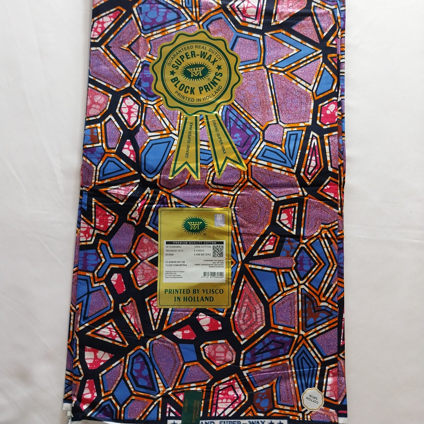 Vlisco hollandaise with beautiful glitters , African Ankara Fabric, 100% cotton Fabric , 6 yards Ankara wax, Ankara Fabric, Great Quality Ankara Fabric, Guaranteed printed Wax.