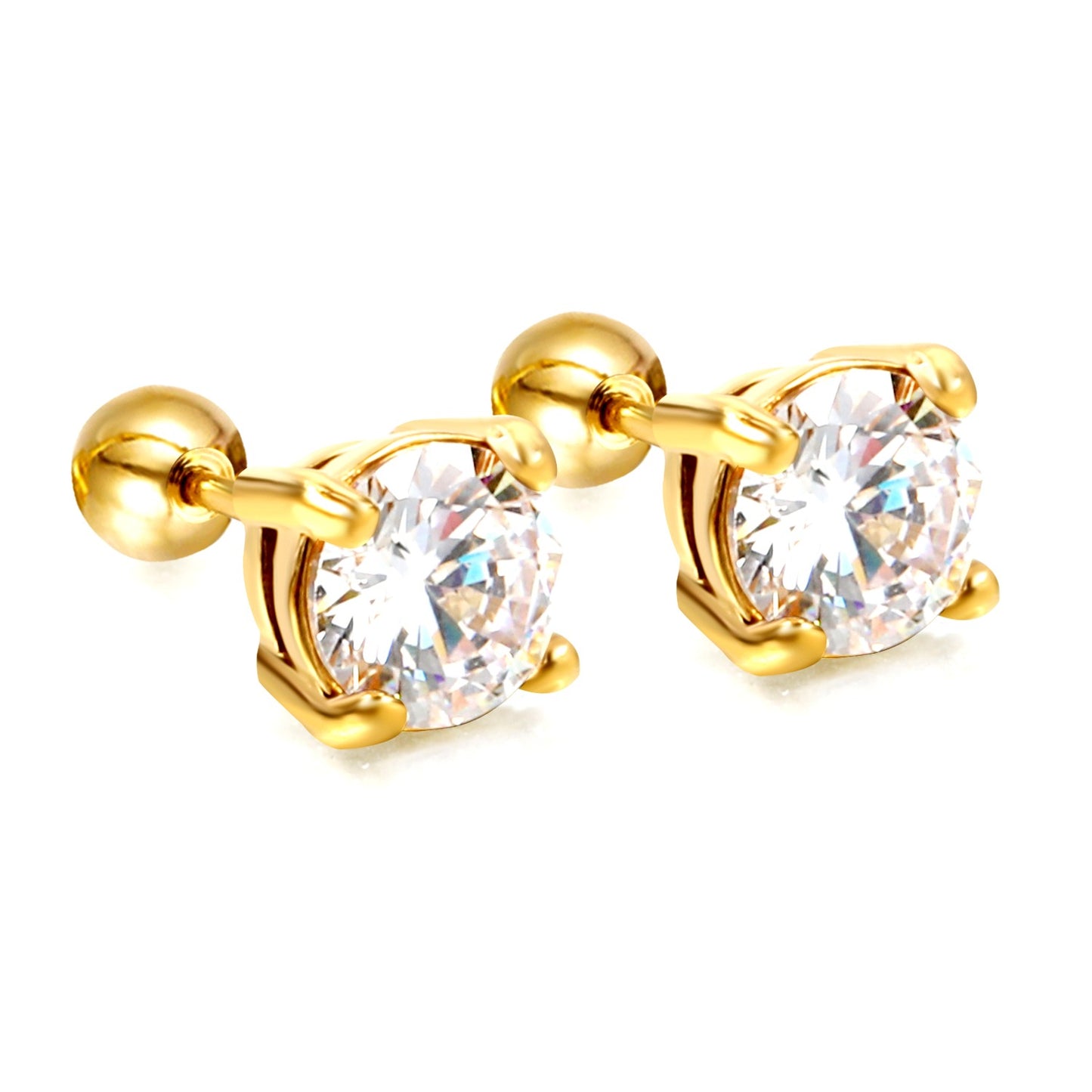 Screw studs with crystal stones on them