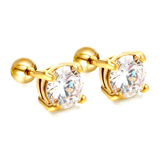 Screw studs with crystal stones on them